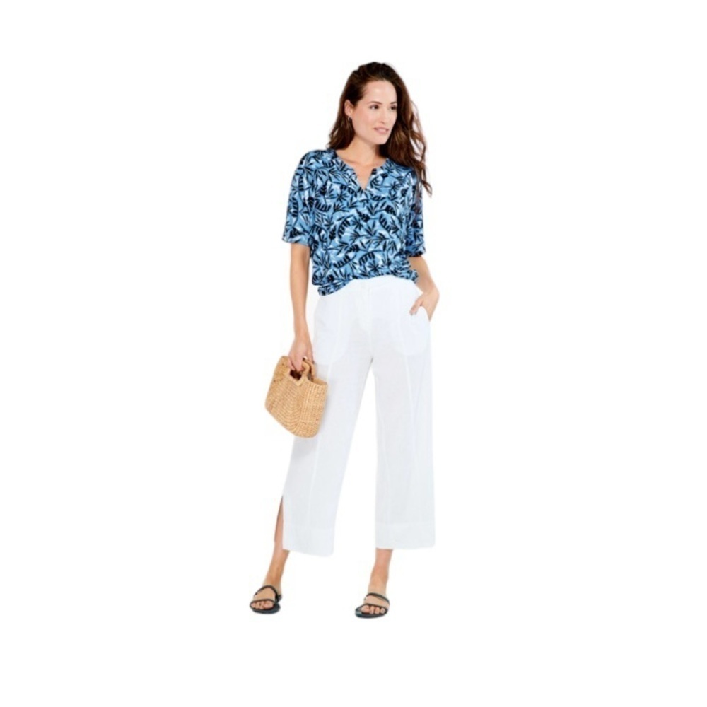 NIC+ZOE Coastal‎ Vines Knit Top Blue Multi Size Small - Picture 4 of 7